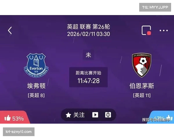 伯恩茅斯2-1逆转十人埃弗顿 锋线进球30球居首